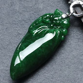 糯冰种正阳绿满绿缅甸翡翠A货福瓜挂件