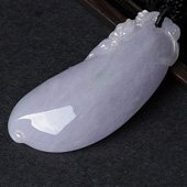 糯冰种紫罗兰缅甸翡翠A货福瓜挂件