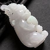 糯冰种略飘翠缅甸翡翠A货万象更新挂件