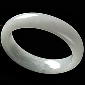 糯冰种晴水缅甸翡翠A货贵妃圈手镯（52-45.6mm）