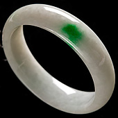 糯冰种飘翠缅甸翡翠A货手镯（51.9mm）