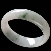 糯冰种飘花缅甸翡翠A货手镯（57.4mm）