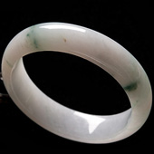 糯冰种飘花缅甸翡翠A货手镯（55.6mm）