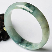 冰种飘花缅甸翡翠A货手镯（56.7mm）