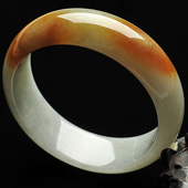 糯冰种黄翡缅甸翡翠A货手镯（56.6mm）