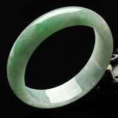 糯冰种飘翠缅甸翡翠A货手镯（59.2mm）