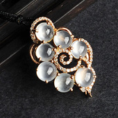 玻璃种缅甸翡翠A货镶玫瑰金胸坠（真钻）