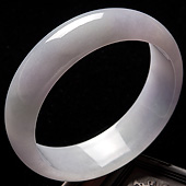 糯冰种春带彩缅甸翡翠A货手镯（59.3mm）