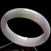 糯冰种春带彩缅甸翡翠A货手镯（53.4mm）