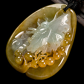 糯冰种褐黄翡缅甸翡翠A货蝴蝶挂件