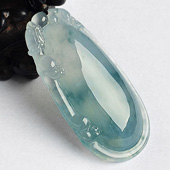 冰种飘花缅甸翡翠A货貔貅福瓜挂件