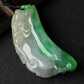 冰种翠色缅甸翡翠A货四季如意挂件