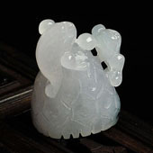 糯冰种飘花缅甸翡翠A货金蟾挂件