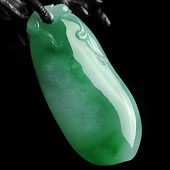 冰种阳绿缅甸翡翠A货福瓜挂件