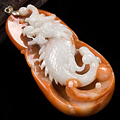 糯冰种红黄翡缅甸翡翠A货龙行如意挂件