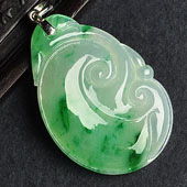 糯冰种飘翠缅甸翡翠A货如意挂件