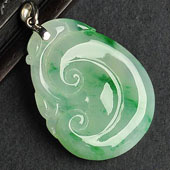 糯冰种飘翠缅甸翡翠A货如意挂件