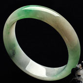 糯冰种飘翠缅甸翡翠A货手镯（57.8mm）