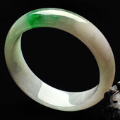 糯冰种飘翠缅甸翡翠A货手镯（57.4mm）