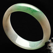 糯冰种飘翠缅甸翡翠A货手镯（57.5mm）