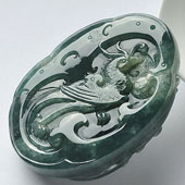 冰种蓝水缅甸翡翠A货蝶恋花挂件