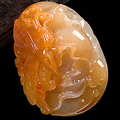 糯冰种红黄翡缅甸翡翠A货蝶恋花挂件