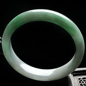 糯冰种翠色缅甸翡翠A货手镯（58mm）