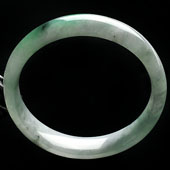 糯冰种飘翠缅甸翡翠A货手镯（59.2mm）
