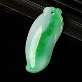 糯冰种飘翠缅甸翡翠A货福瓜挂件