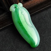 糯冰种飘翠缅甸翡翠A货福瓜挂件