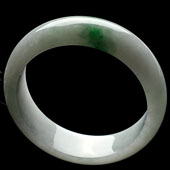 糯冰种飘翠缅甸翡翠A货手镯（57.2mm）