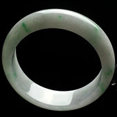 糯冰种飘翠缅甸翡翠A货手镯（57.8mm）