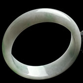 糯冰种飘翠缅甸翡翠A货手镯（60.3mm）