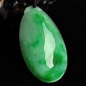 糯冰种阳绿缅甸翡翠A货福瓜挂件