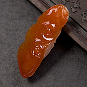 糯冰种红黄翡缅甸翡翠A货如意挂件