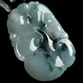 冰种飘花缅甸翡翠A货如意寿挂件