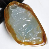 冰种黄翡缅甸翡翠A货龙行如意挂件