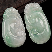 冰种翠色缅甸翡翠A货如意挂件（单价）