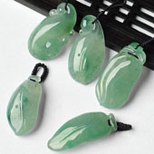 冰种晴水略飘花缅甸翡翠A货如意福瓜挂件（单价）