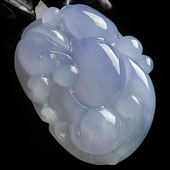 糯冰种紫罗兰缅甸翡翠A货如意挂件