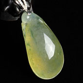 冰种黄翡飘花缅甸翡翠A货镶金扣福瓜挂件