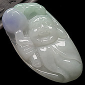 糯冰种晴水紫罗兰缅甸翡翠A货玉佛挂件