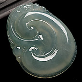 冰种晴水缅甸翡翠A货如意挂件