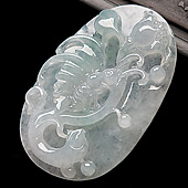 冰种淡晴水缅甸翡翠A货蝶恋花挂件