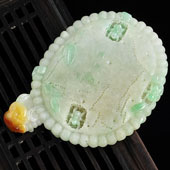 糯冰种三彩缅甸翡翠A货甜甜蜜蜜挂件