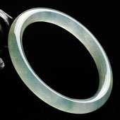 冰种飘花缅甸翡翠A货圆条手镯（47.6mm）