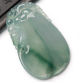 冰种飘花缅甸翡翠A货福瓜挂件