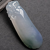 冰种紫罗兰缅甸翡翠A货福瓜挂件