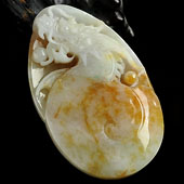 糯冰种黄翡缅甸翡翠A货龙行如意挂件