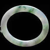 糯冰种紫罗兰飘花缅甸翡翠A货圆条手镯（56.3mm）